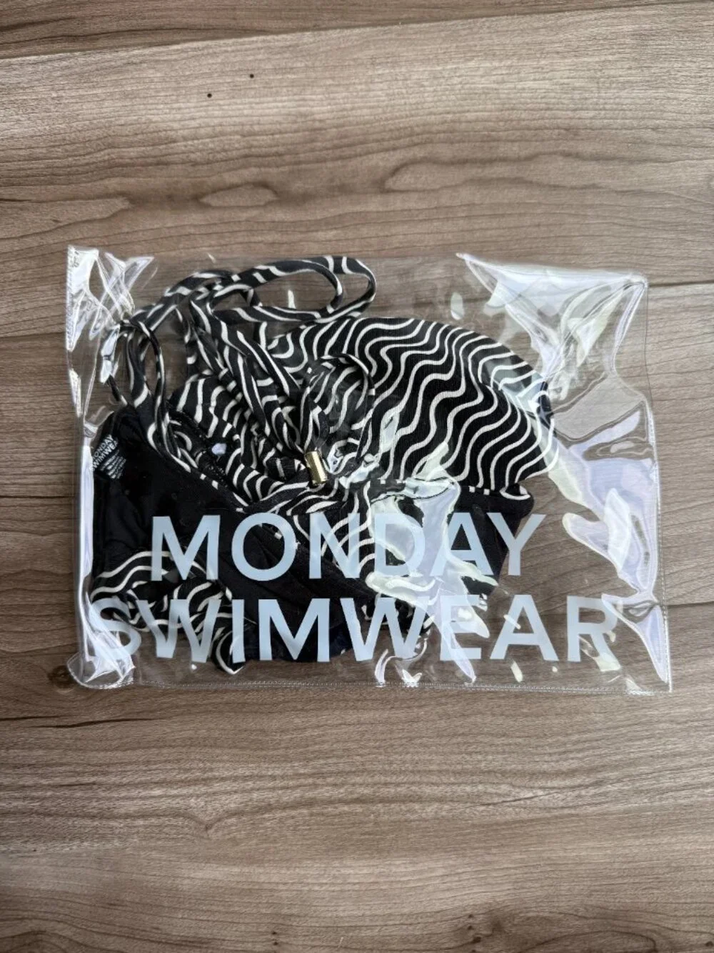 Monday Swimwear Bikini BOTTOM ONLY Size P / XS Black and White Stripes